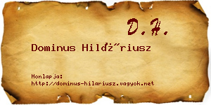 Dominus Hiláriusz névjegykártya